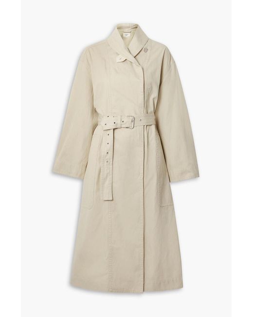 Étoile Isabel Marant Natural Peter Oversized Belted Cotton And Linen-blend Trench Coat