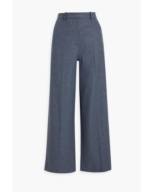 Joseph Blue Alana Wool-blend Wide-leg Pants