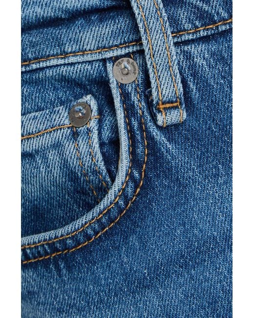 Rag & Bone Blue Hoch sitzende bootcut-jeans "peyton" in ausgewaschener optik
