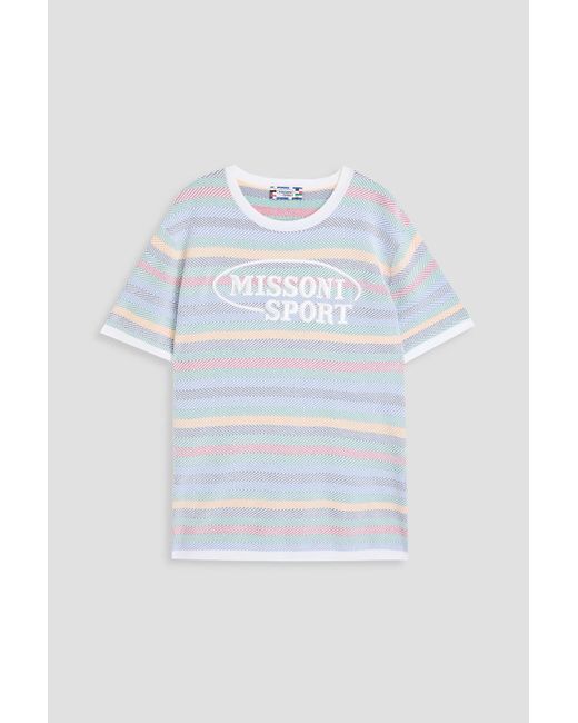 Missoni Blue Jacquard-knit Cotton T-shirt for men