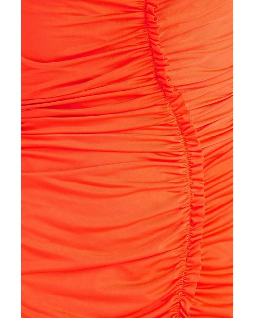 Victoria Beckham Red Ruched Stretch-jersey Maxi Dress