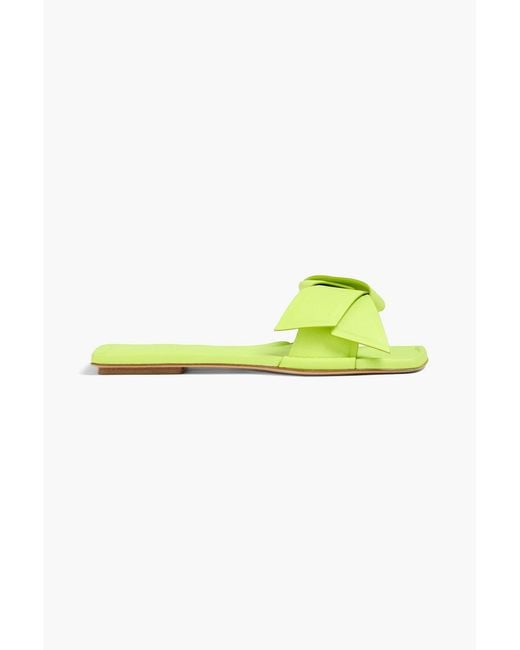 Acne Yellow Knotted Leather Slides