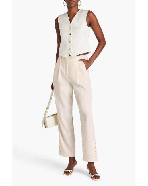 Giorgio Armani White Karottenhose aus woll-twill mit falten