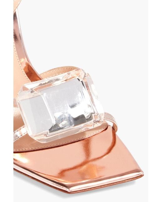 Gianvito Rossi White 105 Crystal-embellished Leather Sandals