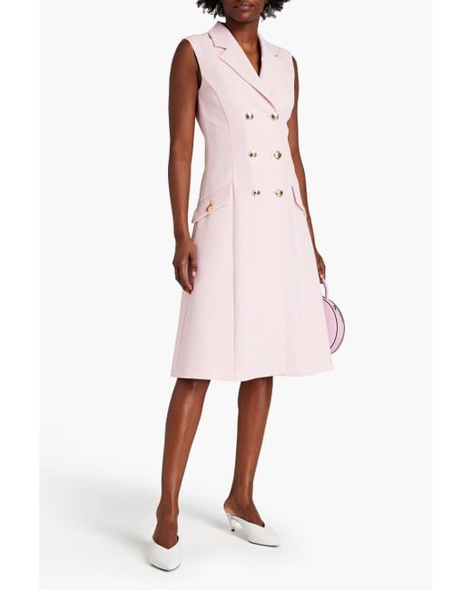 Boutique Moschino Double breasted Crepe Midi Dress in Pink Lyst
