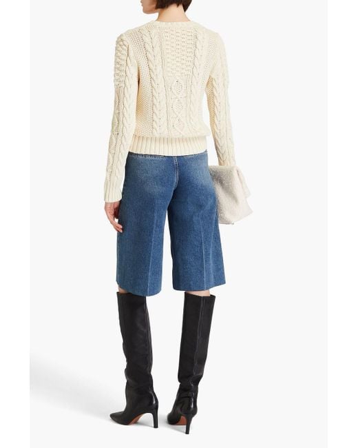 Zimmermann Natural Cable-knit Cotton-blend Sweater