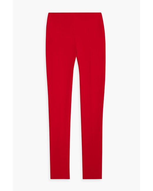 Valentino Garavani Red Silk-crepe Slim-leg Pants
