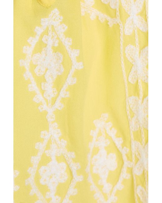 Melissa Odabash Yellow Aliya bluse aus webstoff mit stickereien