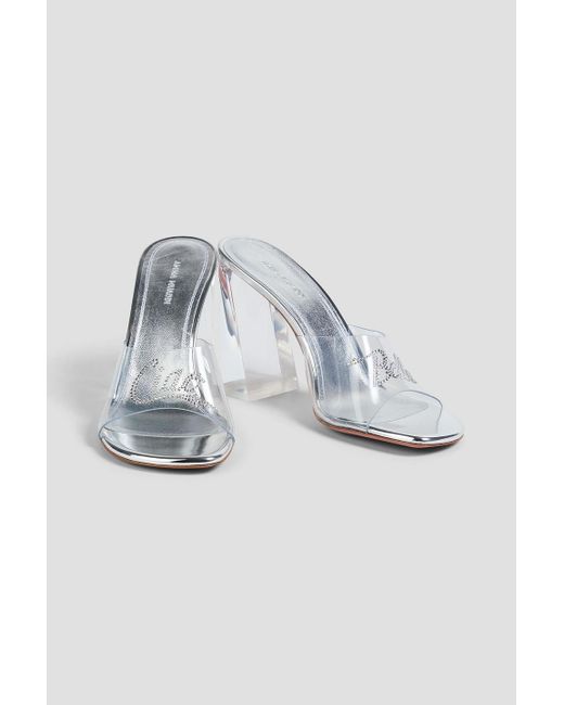 AMINA MUADDI Metallic Bella Glass Crystal-Embellished Pvc Mules
