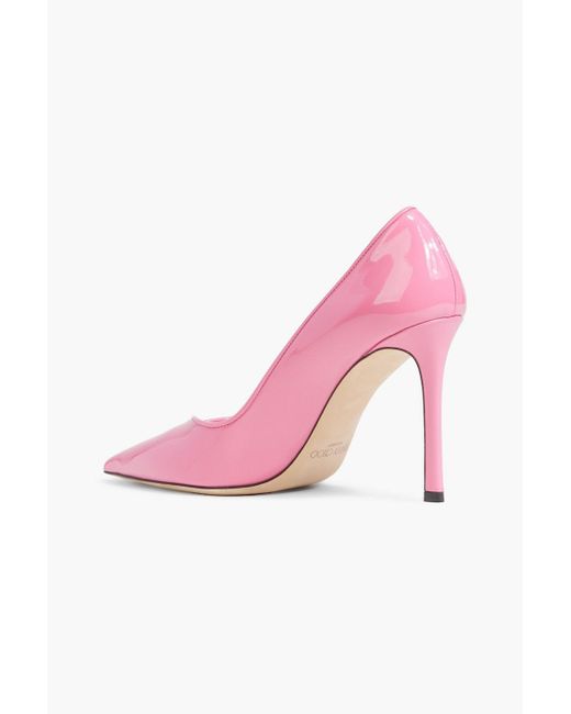 Jimmy Choo Pink Cass 95 Mesh And Patent-leather Pumps