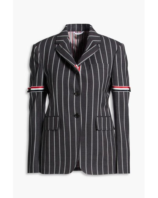 Thom Browne Black Striped Wool Blazer