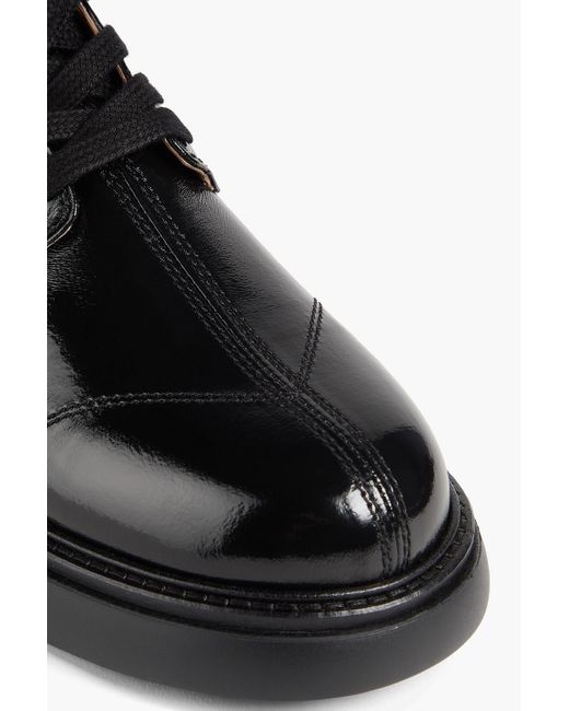 Ganni Black Glossed Brogues