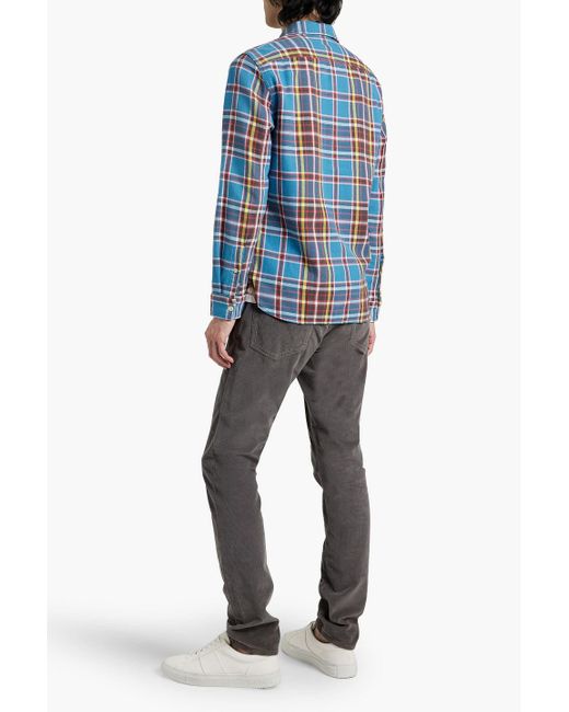 Alex Mill Blue Checked Cotton-flannel Shirt for men