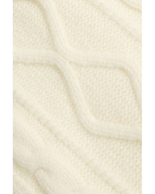 FRAME Natural Cable-Knit Merino Wool Cardigan