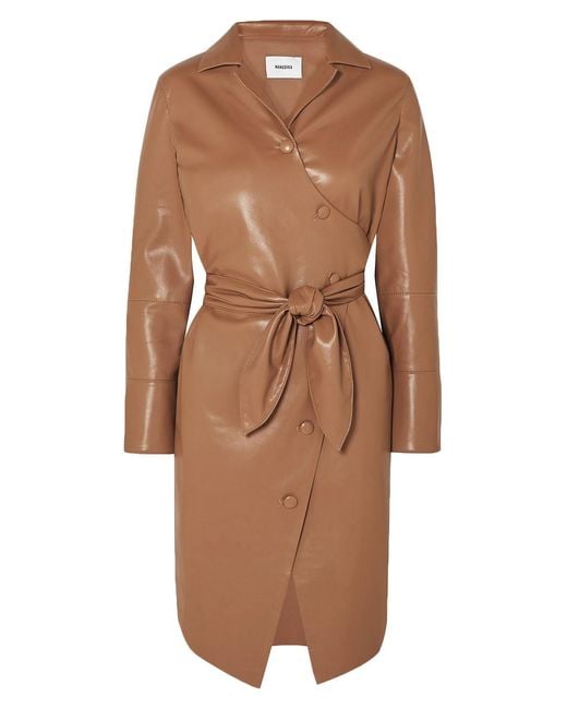 Nanushka Brown Ailsa Wrap Dress