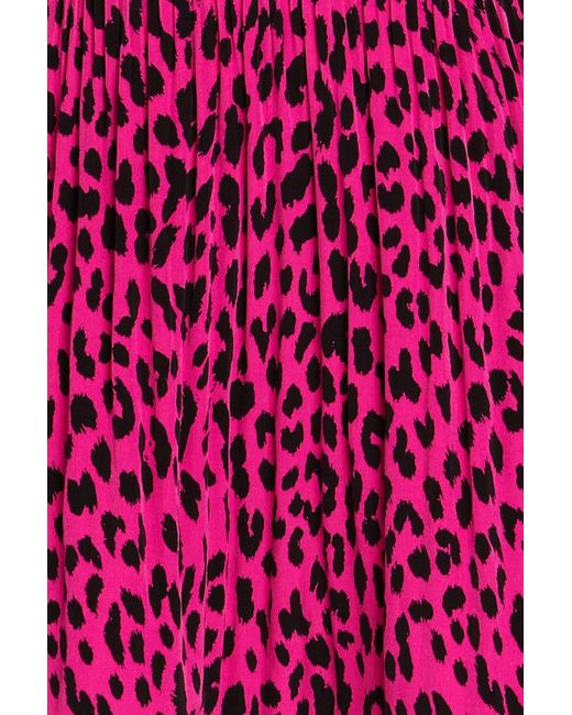 Maje Pink Leopard-print Woven Mini Dress