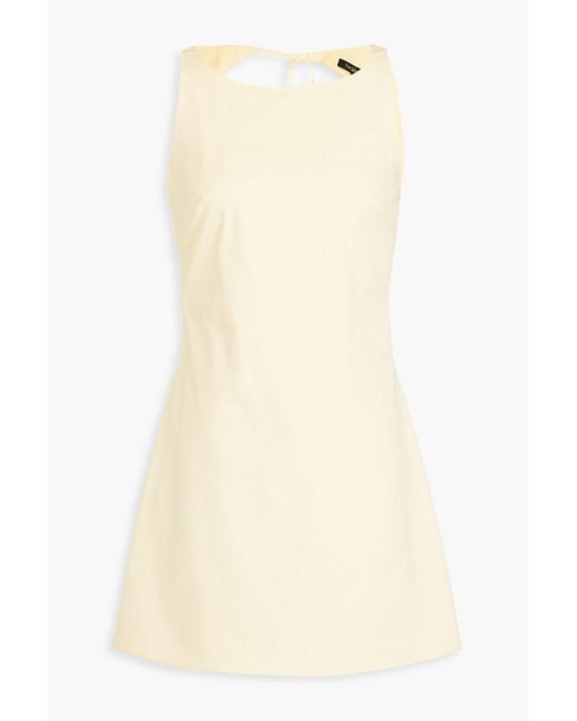 Maje Natural Open-back Cotton-blend Twill Mini Dress