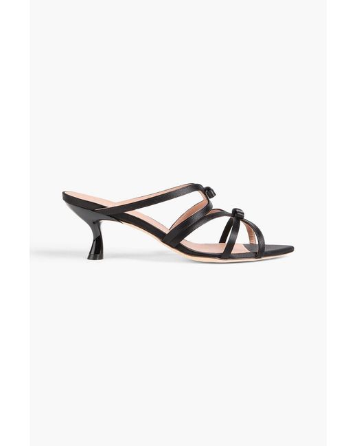 Malone Souliers Black Bowrama Bow-Detailed Satin Sandals