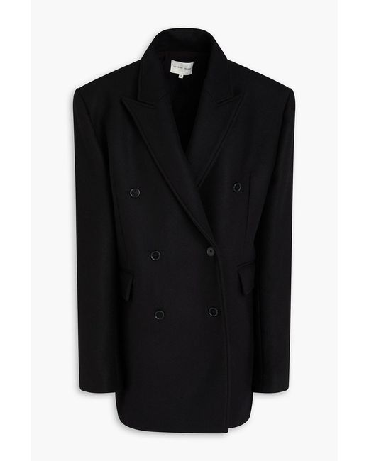 Loulou de Saison Black Koon Wool-Blend Felt Coat