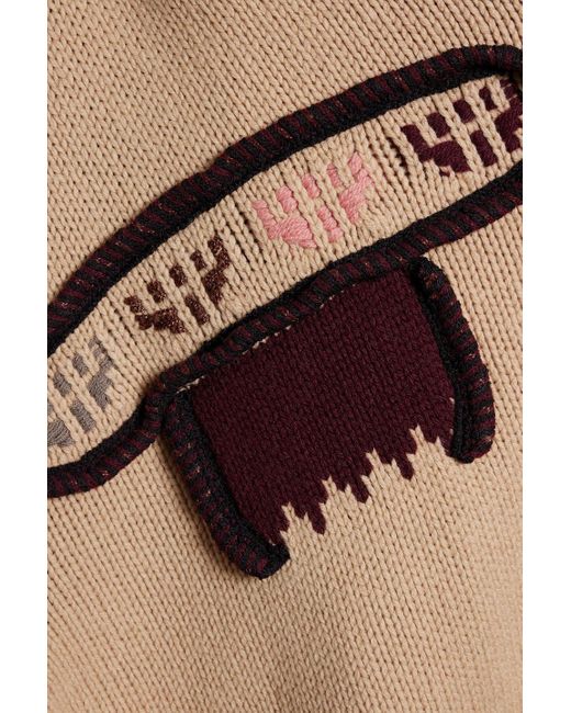 Etro Brown Jacquard-knit Wool-blend Hooded Cardigan