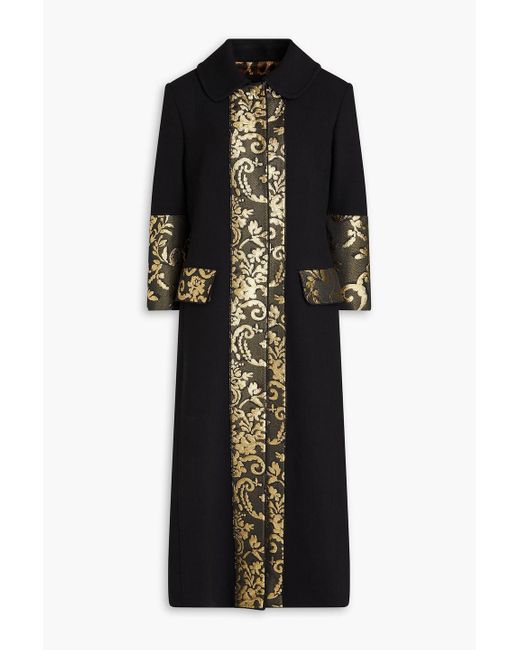 Dolce & Gabbana Black Elegant Jacquard Trench Coat