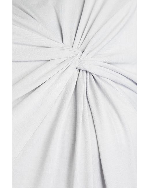 Emporio Armani White Twisted Satin-jersey Top