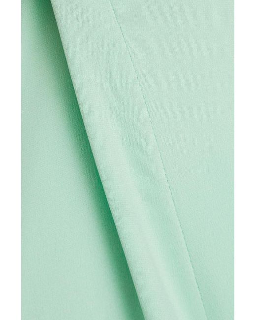 Emilio Pucci Green Cropped Silk-crepe Wide-leg Pants