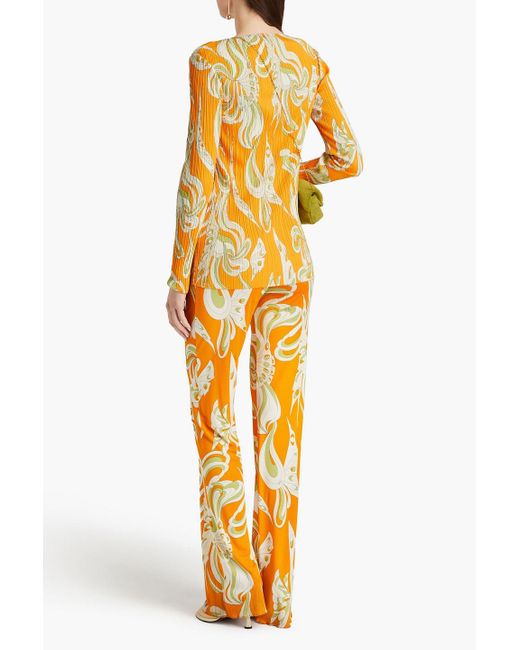 Emilio Pucci Orange Bluse aus plissiertem crêpe