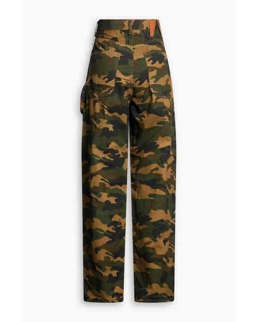 DARKPARK Green Lisa Camouflage-Print Cotton-Twill Straight-Leg Pants