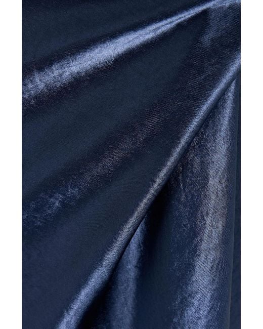 Vince Blue Crinkled-Satin Maxi Skirt