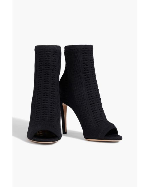 Gianvito Rossi Black Vires 105 Stretch-knit Sock Boots