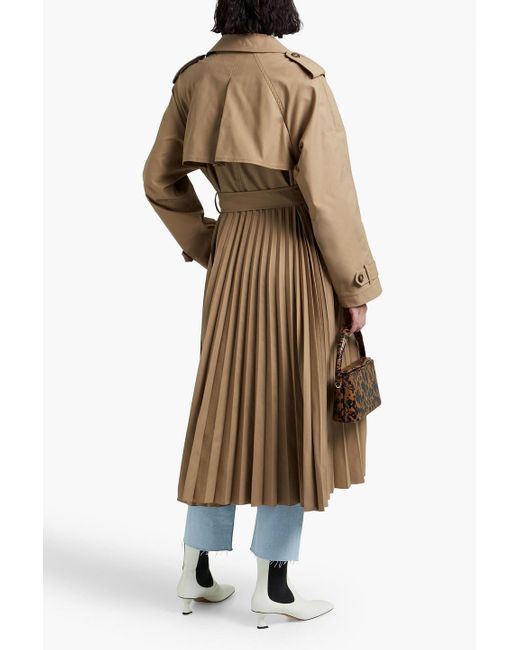RED Valentino Natural Belted Pleated Gabardine Trench Coat
