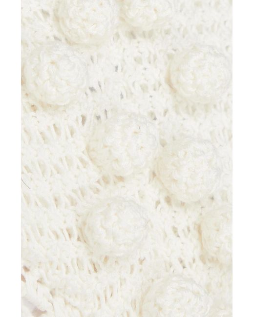 Zimmermann White Crochet-knit Cotton Hooded Kaftan