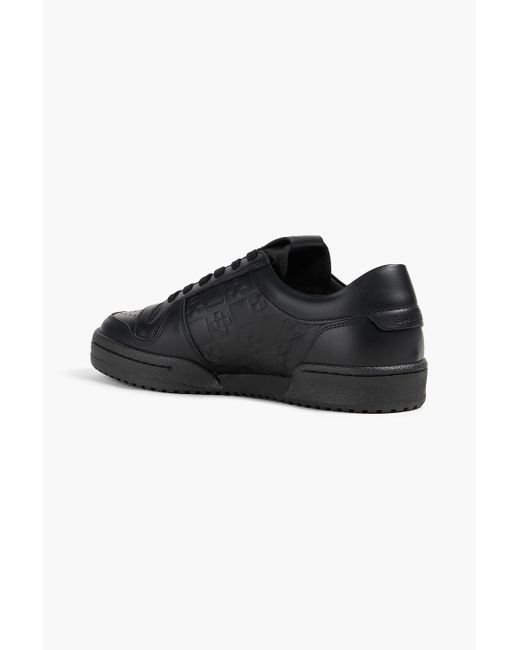 Sandro Black Embossed Leather Sneakers for men