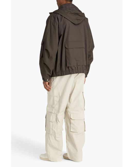 Sandro Brown Cotton Ripstop Hooded Field Jacket for men