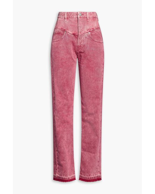 Isabel Marant Pink Noemie Acid-wash High-rise Straight-leg Jeans