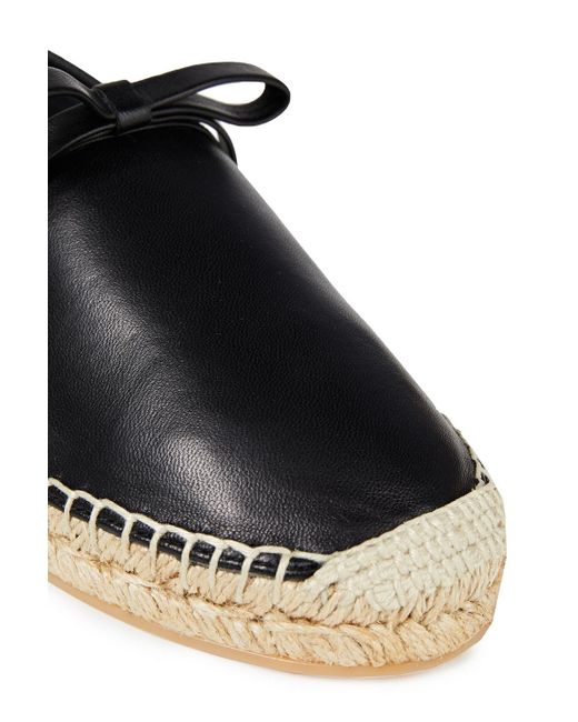 Red(v) Black Bow-embellished Leather Espadrilles
