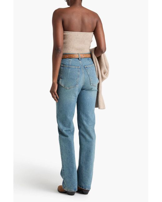 Isabel Marant Natural Blaze Strapless Wool And Cashmere-blend Top
