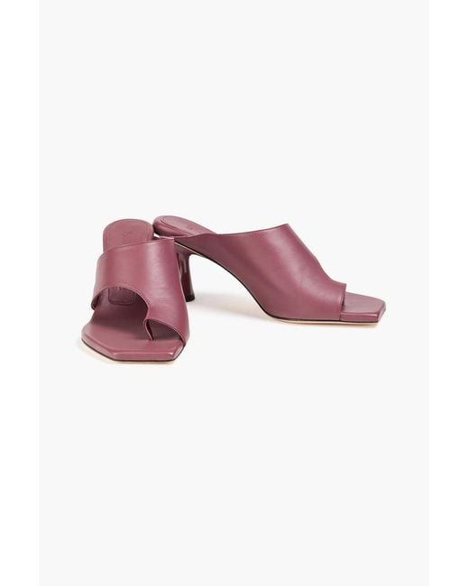 STUDIO AMELIA Red Ida 70 Leather Mules