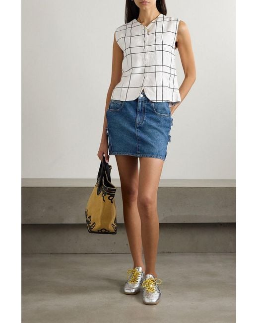 Isabel Marant Blue Stessy Denim Cargo Mini Skirt