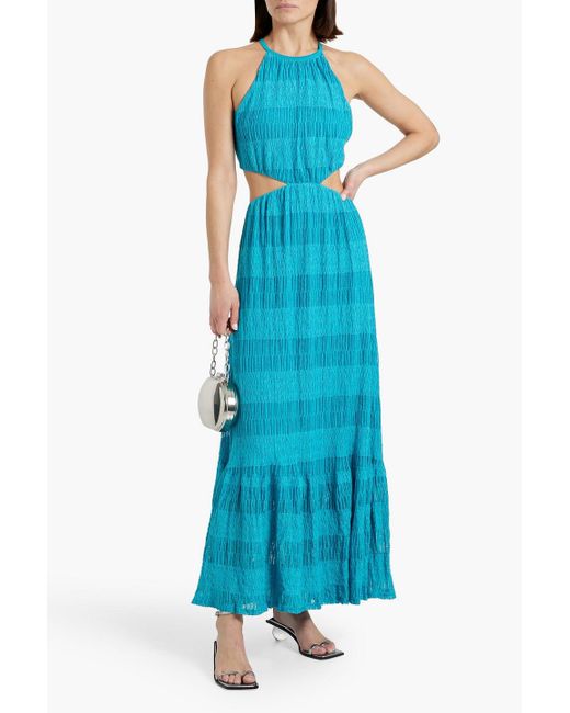 Jonathan Simkhai Blue Maxikleid aus einer baumwollmischung mit cut-outs
