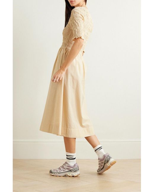 Sea Natural Juni Smocked Cotton Midi Dress