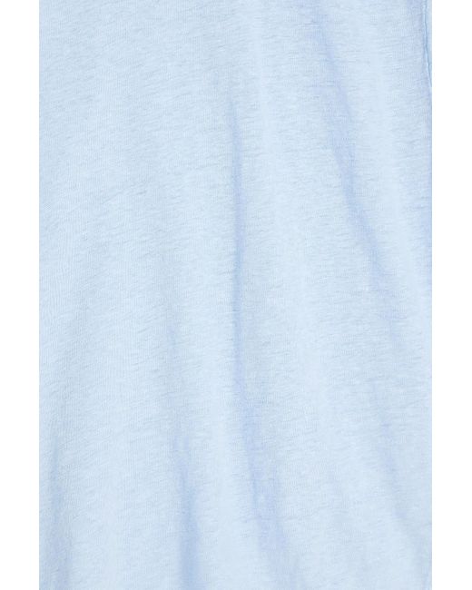 FRAME Blue Twisted Linen-jersey Top