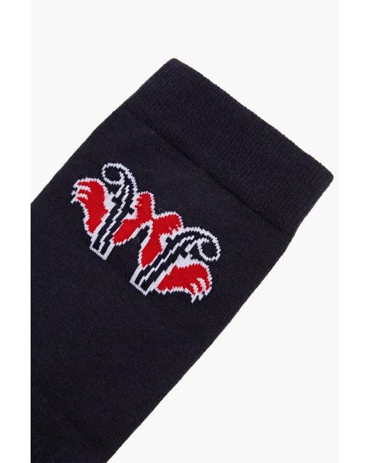 Fusalp Socken aus einer baumwollmischung mit intarsienmuster in Black für Herren