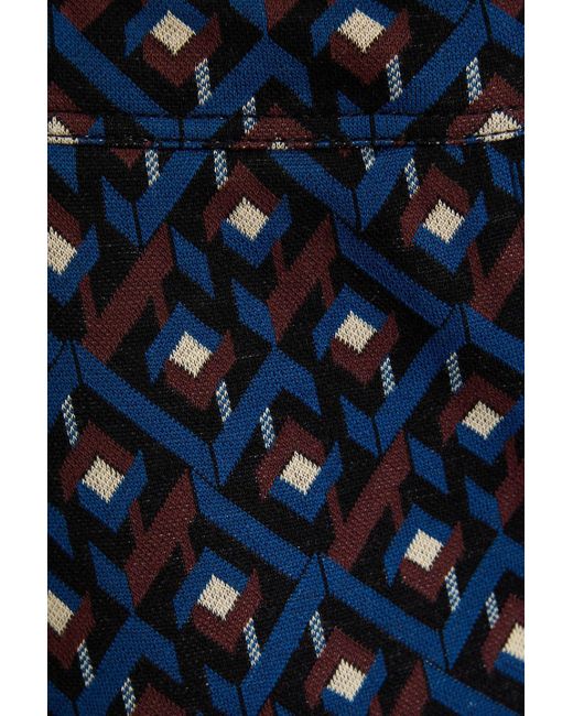 Diane von Furstenberg Blue Greg schlaghose aus jacquard-strick