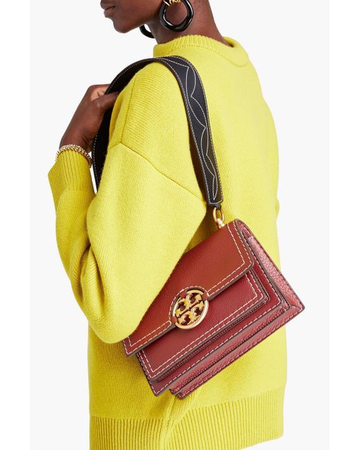 Tory Burch Red Miller Western Small Pebbled-leather Shoulder Bag