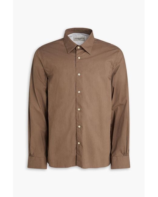 Officine Generale Brown Eloi Cotton-Poplin Shirt for men