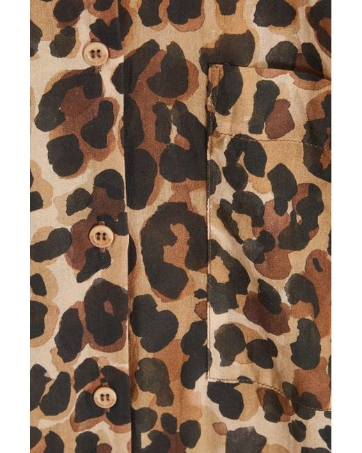 Claudie Pierlot Multicolor Joan Leopard-print Cotton-mousseline Playsuit