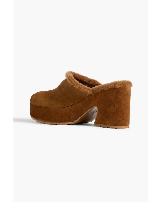 Gianvito Rossi Brown Lyss Suede Platform Clogs