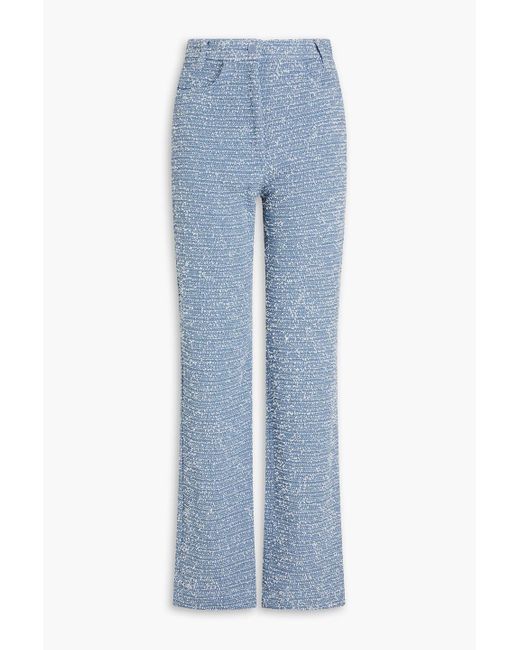 REMAIN Birger Christensen Blue Cotton-blend Tweed Straight-leg Pants